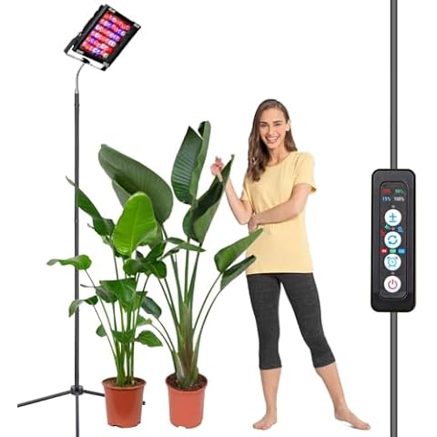 APLANT Grow Light, 66 Inches Adjustable Tripod Standing Grow Lights for Indoor Plants, 45W Dimmable LED Plant Light for Indoor Growing, 6/12/16h Timing Floor Plant Grow Lights for Large Tall Plants Cover