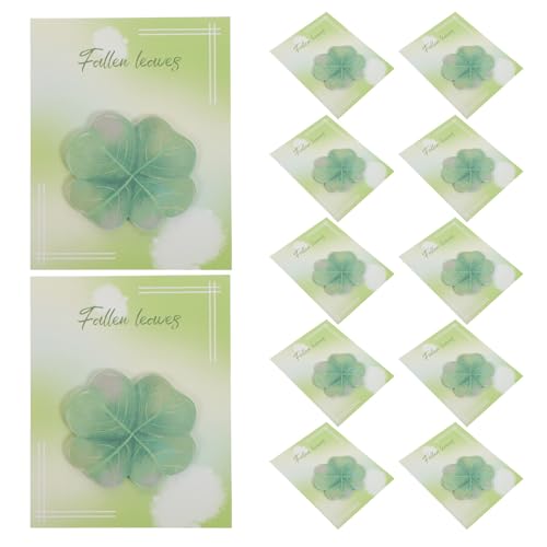 Blocs-notes adhésifs trèfle à quatre feuilles verts lot de 32 pour note