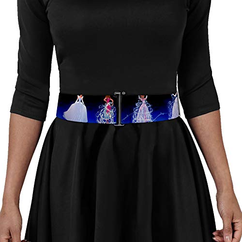 Buckle-Down Disney Belt, Cinch Belt Cinderella Transformation Blue Fade, 3.0 Inch Wide, Adjustable3