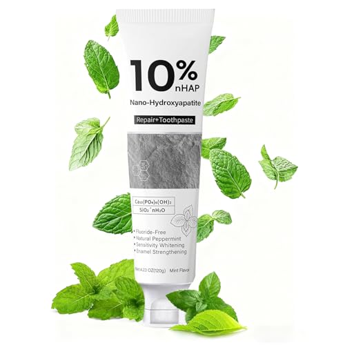 Image of 10% Nano Hydroxyapatite Toothpaste for Enamel Remineralization | Fluoride-Free Formula|Helps Reduce Sensitivity|Gentle Whitening|Fresh Mint Flavor,4.23 oz