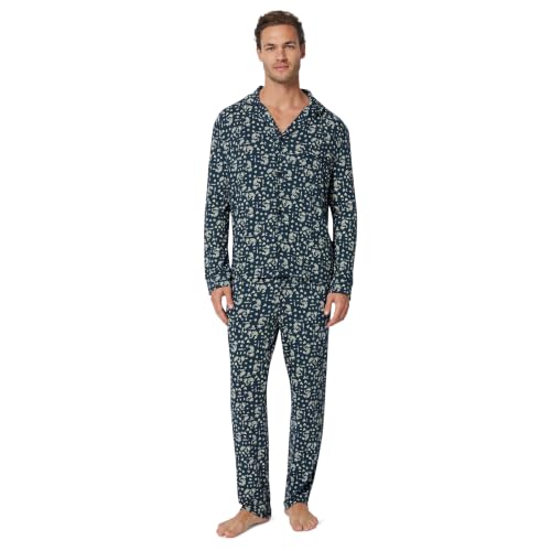 Image of Amazon Essentials x Sofia Grainge Men's Long Sleeve Relaxed Fit Breathable Modal Jersey Pajama Set, Loungewear