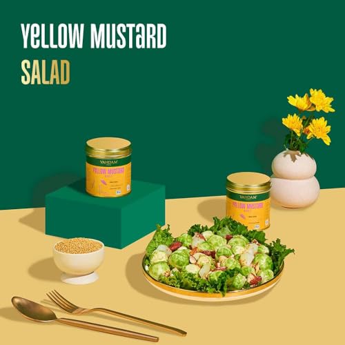 Image of VAHDAM, Yellow Mustard Whole (3oz /90g) Guten-Free, 100% Raw Whole Yellow Mustard Seeds Whole for Cooking & Pickles | Perfect for Cooking | Direct from Source