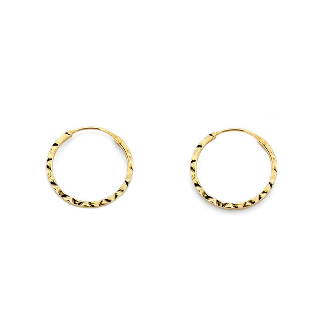Damen & Kinder Creolen Hoop 14x1 mm Ohrstecker - Gelbgold 9 Karat (375) - Scatola Regalo - Certificato di garanzia