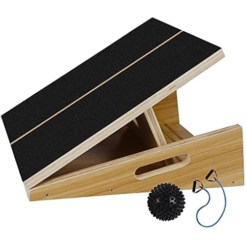 Glintoper Professional Wooden Slant Board, Adjustable Incline Board Calf Ankle Stretcher, 450 lbs Weight Capacity, Non-Slip Stretching Board for Home Office, Extra Side Handle for Portability Cover