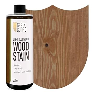 GRAIN GUARD Wood Stain Water Based | Light Rosewood | 500ml | Interior Furniture Stain | Light & Dark Stains | Eco-Friendly & Non-Toxic Wood Dye | Easy Application | Quick Dry & Low Odour