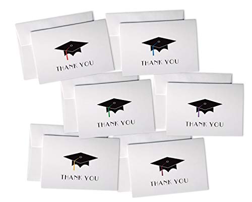 Wildvalley Design Graduation Cap Thank You Cards - 24 Cards & Envelopes