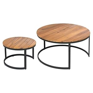 OUTLIV. Loungetisch Blair 2-teiliges Set Natur/Schwarz