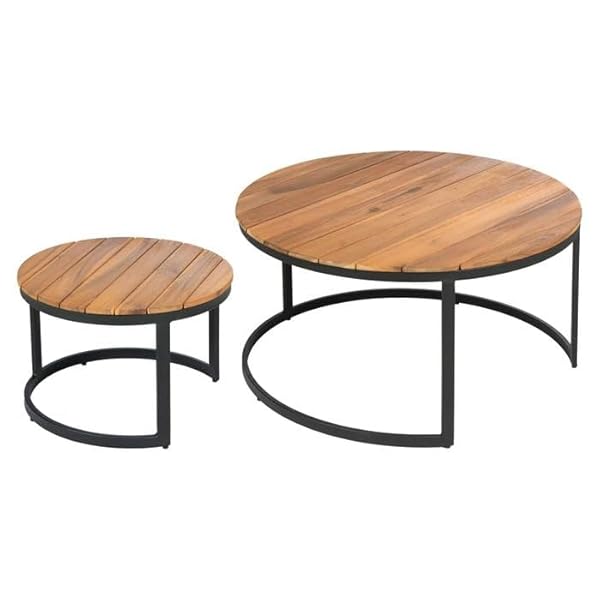 OUTLIV. Loungetisch Blair 2-teiliges Set Natur/Schwarz