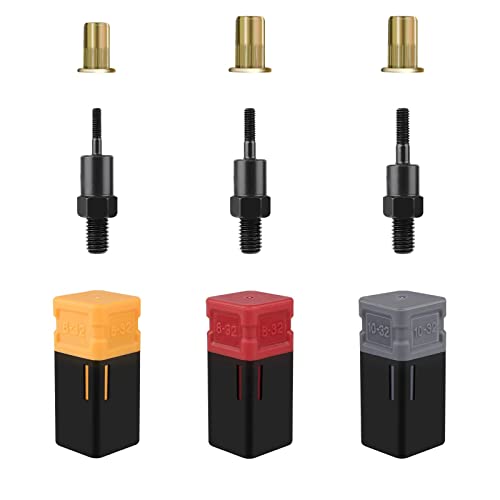 Review de Kit de remachado - cinco favoritos. 37 GIANTISAN Kit de mandriles de herramientas de tuerca de remache que incluye 6-32, 8-32, 10-32 y 30 remaches, puntas de repuesto de herramienta de remache, kit de mandriles...