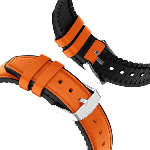 Image of ACM Watch Strap Leather Silicone 22mm compatible with Noise Noisefit Halo 2 Smartwatch Belt Luxury Band