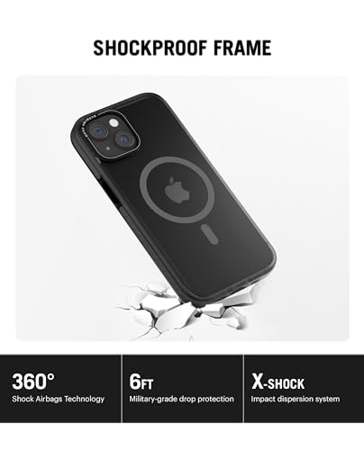Image of DailyObjects Polycarbonate Case for iPhone 15 Compatible with Mag-Safe Wireless Charging,Black Nimbus Slim Shockproof Back Cover