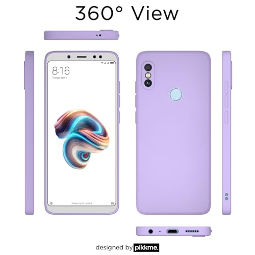 Image of Outlouders Back Cover for Redmi Note 5 Pro | Camera Protection | Durable Soft Matte Silicone Bumper Case (Purple)