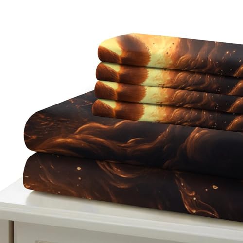 Housse de couette 260x220 renard 3D avec 2 taies d'oreiller en microfibre pour lit Super King - 7