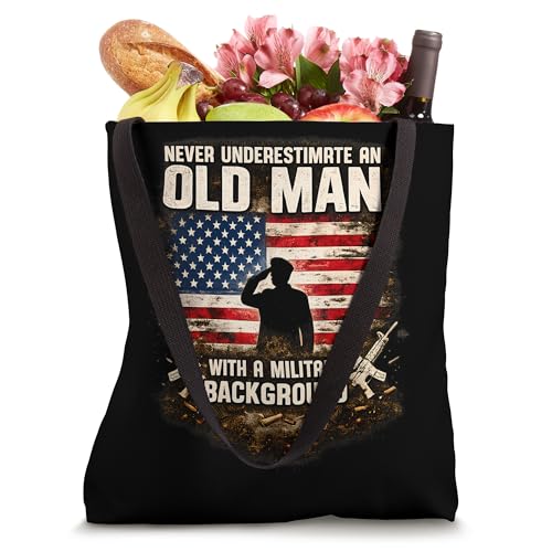 Bolsa tote Never Underestimate An Old Man With A Military Background miniatura 4
