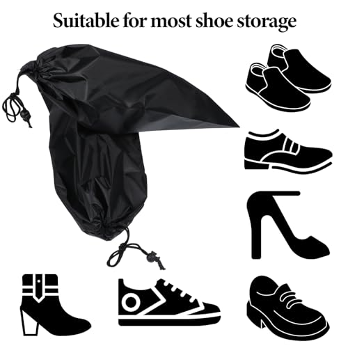 20 Pack Dust Bags For Shoes, Fabric Shoes Bags For Travel, Shoe Bag With Drawstring, Reusable Single Shoe Pouch For Protecting And Storing Shoes, Shoe Dust Bags For Men Women, Black3