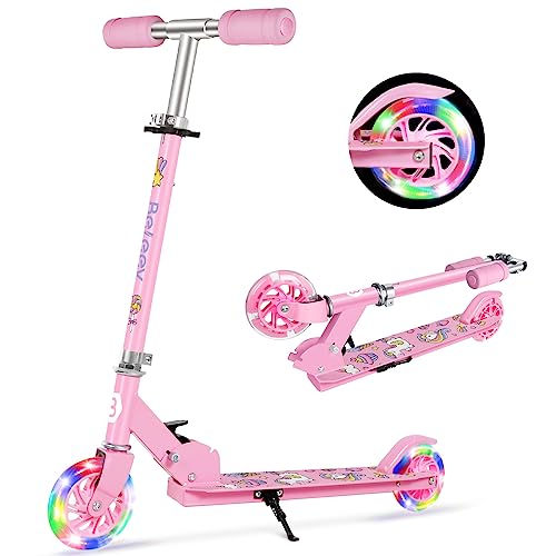 BELEEV Trottinette pour Enfants avec Support, Pliable à 2 Roues, 3 Réglables en Hauteur, pour...