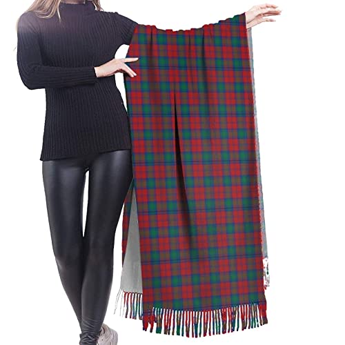 Women Blanket Scarf Long Shawl Clan Macdonald Tartan Cashmere Feel Shawl Wrap Winter Warm Scarf 77x27inch2