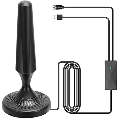TV Antenna,Digital Portable Indoor 150 Miles Long Range Amplified Signal Booster HDTV Antenna Support 4K 1080P VHF UHF TV Channels and All TV with Magnetic Base,Coax Cable Cover