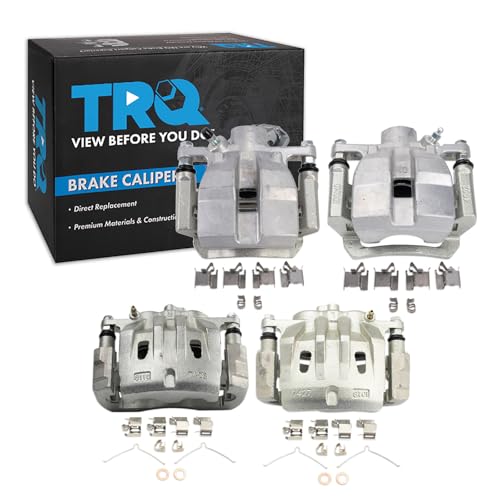 Image of TRQ Front and Rear Brake Caliper Set Zinc Coated Brackets Compatible with 2010-2012 Lexus RX350 2012-2014 RX450h