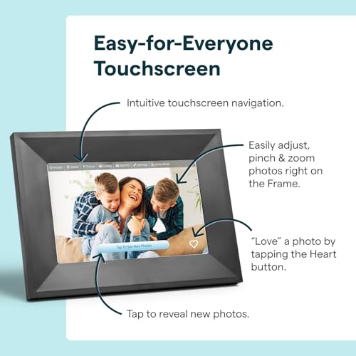 Image of Skylight Digital Picture Frame 2 - 10 inch Full HD Wi-Fi Touch Screen, 16GB Digital Photo Frame, Load Photos & Videos Directly from Phone, Anti-Glare - Ideal for Personalized Gifting, Black