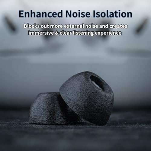 Image of Comply TrueGrip MAX | Premium Memory Foam Replacement Earbud Tips for Apple AirPods Pro Gen 3 | Long Lasting Comfort, MAX Durability, Secure Fit, Superior Noise Isolation| Black (Medium) (3 Pairs)