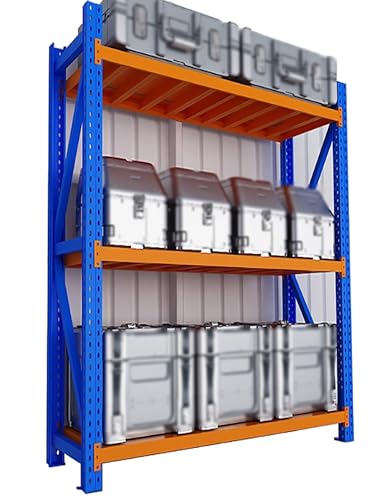 Estantería pesada para garaje, 580 kg UDL por estante, estantes de metal resistentes para taller y garaje, sistema de estantería de resistencia industrial, solución de almacenamiento ajustable y