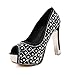 Xin Hai Yuan Peep Toe Platform High Heels Frauen Schuhe Strass -Sommerpumpen sexy Damen Brauthochzeitsschuhe,Schwarz,37