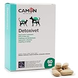 CAMON | Detoxivet Ergänzungsfuttermittel für Hunde und Katzen, entschlackende und entgiftende Wirkung, reguliert die Darm- und Nierenfunktion, 60 Tabletten à 1 g