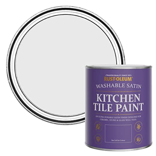 Rust-Oleum Grey water resistant Kitchen Tile Paint in Satin Finish - Monaco Mist 750ml