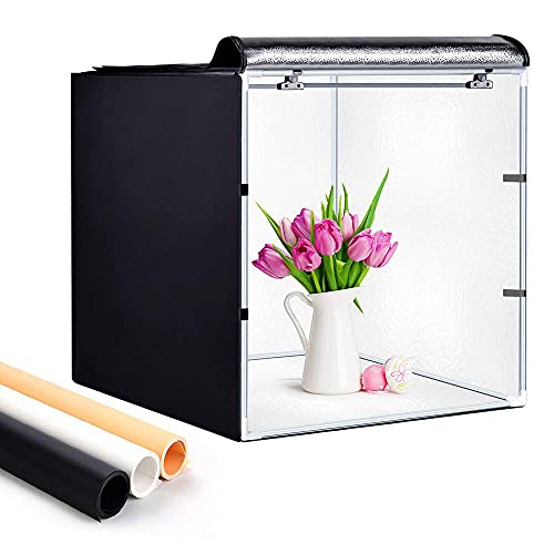 Buy 1 get 1 Light Box Photography, GLZ Photo Studio Light Box Portable Foldable 32 x 32 Inch Photography Shooting Tent Kit with Dimmable and Movable LED Lights,Carry Bag and 3 Color Backdrops (White Black Gold) Buy 1 get 1 Light Box Photography, GLZ Photo Studio Light Box Portable Foldable 32 x 32 Inch Photography Shooting Tent Kit with Dimmable and Movable LED Lights,Carry Bag and 3 Color Backdrops (White Black Gold)