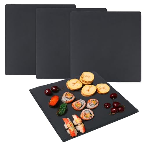 4 Tablas de Queso de Pizarra Negra 30x30 cm Paquete miniatura 1