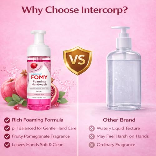 Image of INTERCORP FOMY Hydrating Foam Hand Wash Refill 500ml (Pink Pomegranate - Pack of 1) | Soft & Refreshing Handwash Refill Foam | Gentle on Skin | 99% Germs Protection