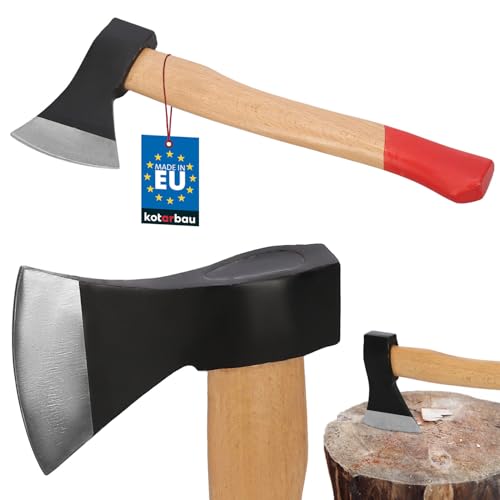 KOTARBAU® Doppelt verkeilte Axt zum Holzhacken 600g aus Stahl mit imprägniertes Holzstiel Handbeil mit Schneidschutz Universalaxt zur Bearbeitung von Holz Spalthammer Survival Hatchet Camping KOTARBAU® Doppelt verkeilte Axt zum Holzhacken 600g aus Stahl mit imprägniertes Holzstiel Handbeil mit Schneidschutz Universalaxt zur Bearbeitung von Holz Spalthammer Survival Hatchet Camping