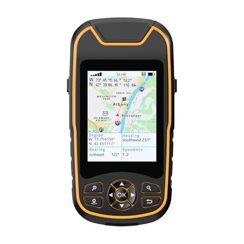 A8 Handheld GPS for Hiking, Rugged and Waterproof Handheld GPS Navigator, 3.2″ Sunlight Readable Screen, Button-Operated Handheld with USA Base Map, Multi-GNSS Support, Extra Battery Life