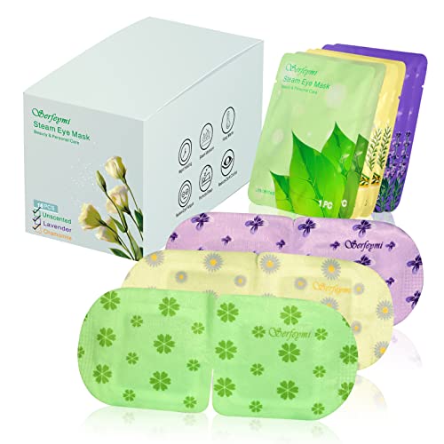 Serfeymi 16 Packs Steam Eye Mask Sleeping Mask For Women, Eye Beauty Heating Pad Warm Eye Mask, Disposable Eye Sleep Heated Eye Mask - Unscented(6Pcs)+ Chamomile(5Pcs)+ Lavender(5Pcs) #TOP5