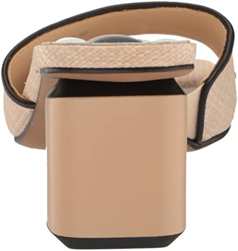 Franco Sarto Womens Linley Heeled Slide Sandal Beige Raffia 8.5 M | Image 2