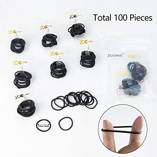 ZCOINS, 100 Stück Mini-Haarbänder für dünne Haare, zum binden eines Pferdeschwanzes, Haarbänder für Neugeborene und Kleinkinder, Schwarz – 2,5 cm