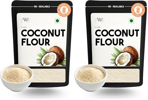Image of TWF Coconut Flour | 500g | Stone Ground | Gluten Free | Low Carb Coconut Powder | Supports Keto Diet | Paleo Friendly | Chemical Free | Ideal for Baking | Nariyal Powder | Grain Free | 100% Natural Nariyal