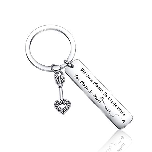 Long Distance Relationship Gifts Couples Keychain Going Away Gift Military Jewelry Deployment Gift