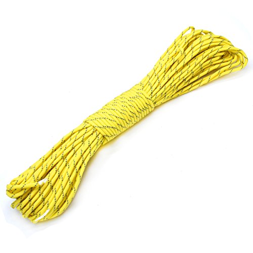 7 Núcleo paracaídas reflectante 100 FT Cuerda para paracaídas, 7# Yellow