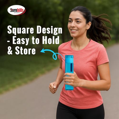 Image of HORNBILLS Aqua Fridge Water Bottle-900ml Each|Durable,Food Grade,Freezer Safe, Unbreakable|Ideal for Office,Gym,School,Travel Hiking Camping & Outdoor|Leak Proof & BPA Free| Everyday Hydration | Blue