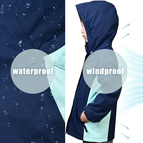 ENDIRAD Jaqueta de chuva leve para crianças, com capuz, impermeável, para meninas, meninos, corta-ve