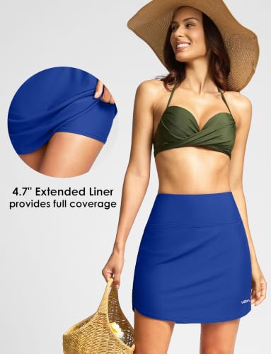 Image of Viodia Women's 18 inch /20 inch Long Swim Skirt High Waisted Modest Swimsuits Skirt Bathing Suit Tummy Control Swim Bottoms