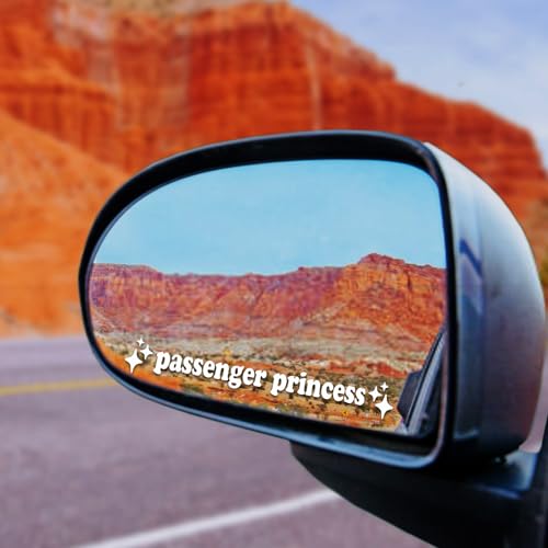 Image of Yuanchu 4 Pcs Princess Car Stickers - Window, Rearview Mirror Decals - Cute Vinyl Stickers - Positive Affirmation Car Accessories for Women