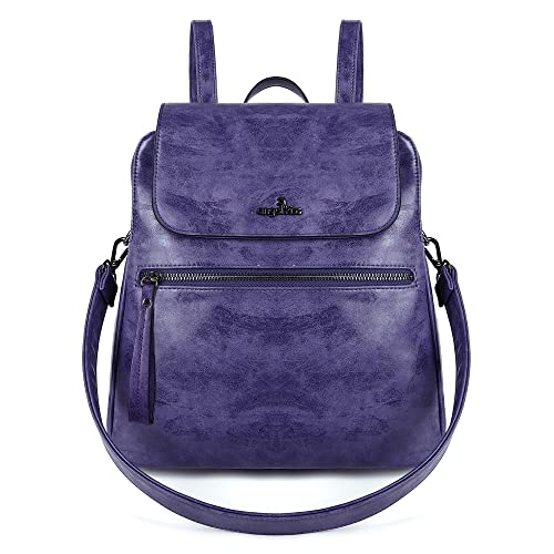 Angel Kiss Backpack Purse for Women Casual Fashion Vegan Leather Shoulder Bag Ladies Zipper Magnetic Flap Backpack
