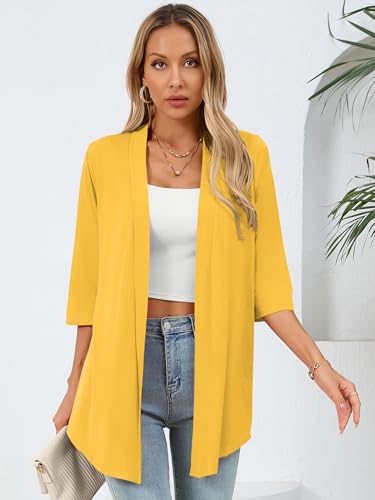 Image of Women's Lightweight Open Front Cardigans Casual Soft Drape Spring Summer Fall Cardigan S-3XL