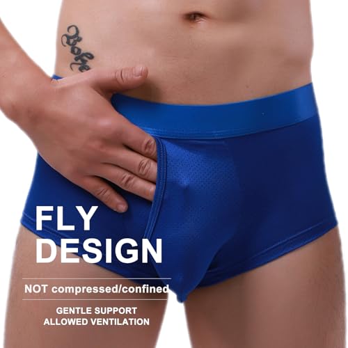 Men's Trunks Underwear Boxer Briefs Fly Pouch Moisture-Wicking Mesh Breathable Performance (XL, M1-3PackMixed)4