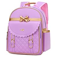Children Princess Waterproof PU Backpack for Elementary School Girls