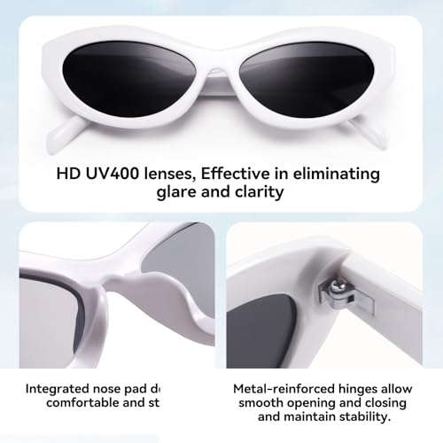 Dollger Retro Oval Cat Eye Sunglasses for Women Trendy Narrow Small Designer Shades Cat Eye Sunglasses4