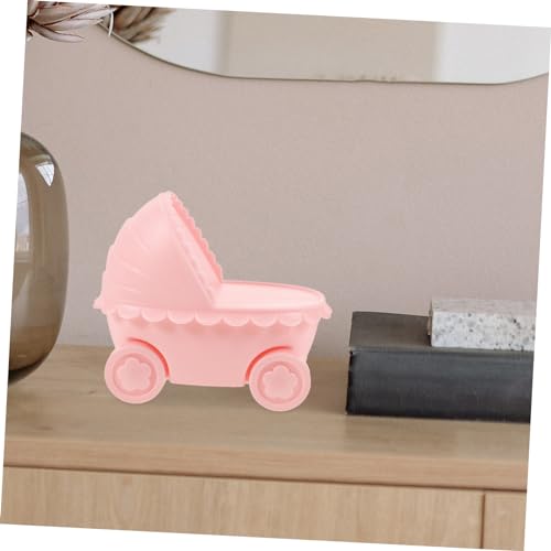 Lámpara de noche en forma de cochecito rosa de plástico miniatura 4